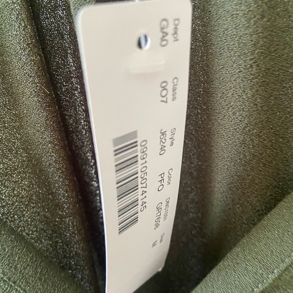 J.CREW POINT SUR Blouse Drapey Open V-Neck Long Sleeve Ruched Flowy Green J6240 - Picture 7 of 10